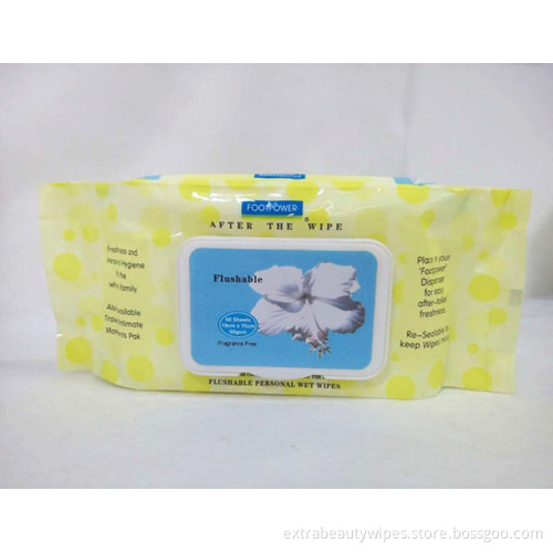 Lingettes humides jetables jetables dans le couvercle non tissé